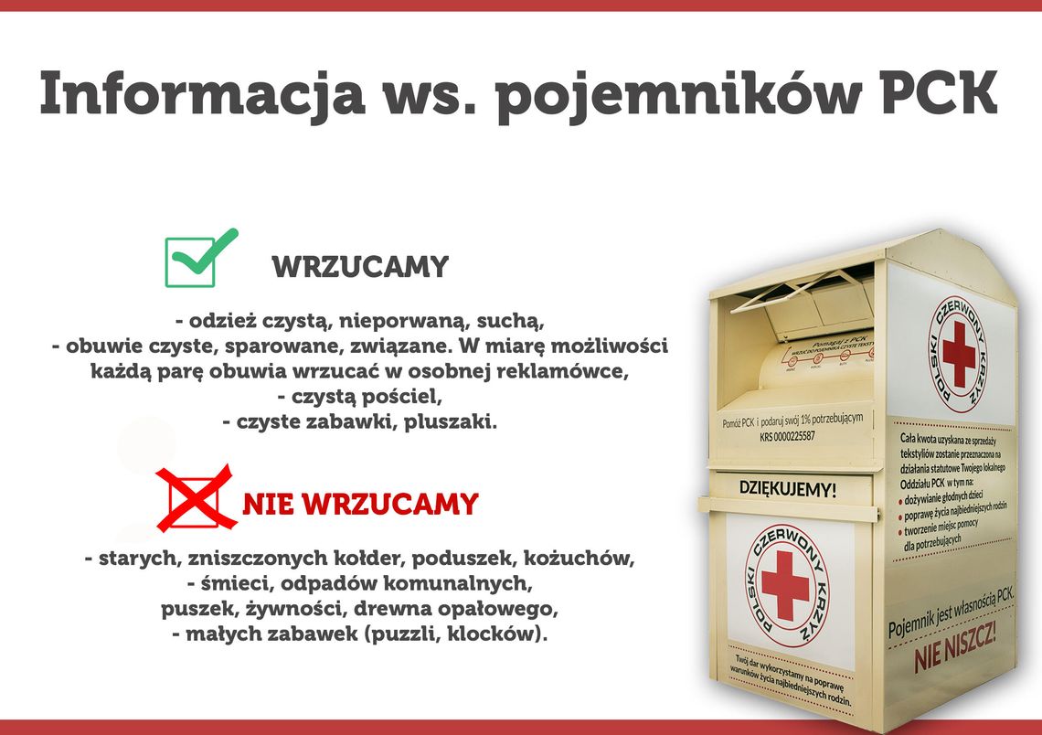 Informacja ws. pojemników PCK