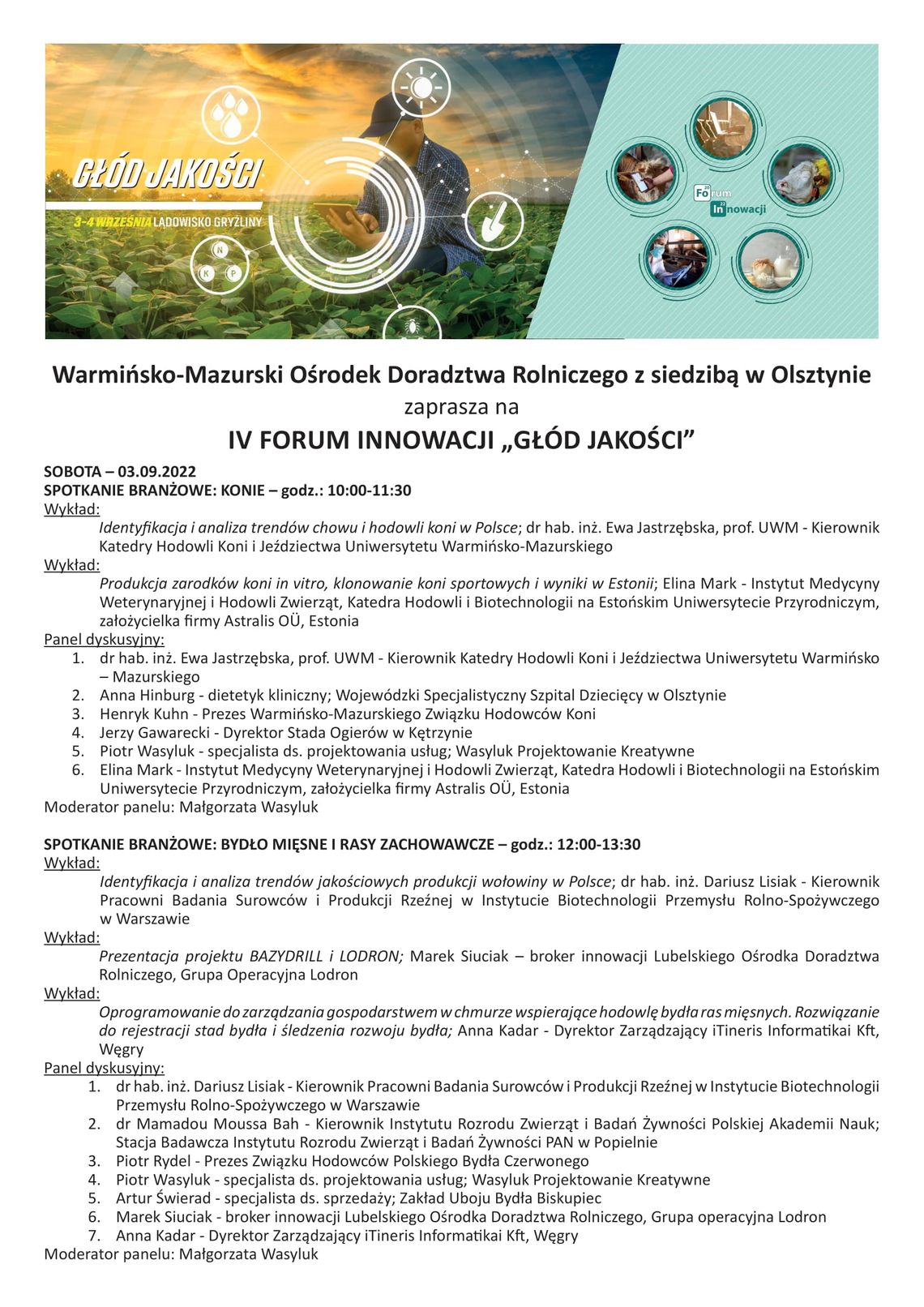 IV Forum Innowacji "Głod Jakości"
