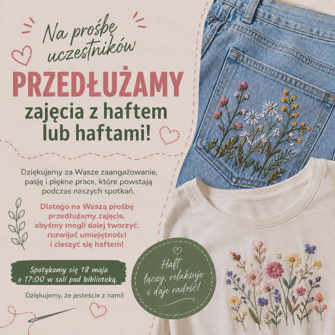 JESZCZE WIĘCEJ ZAJĘĆ Z HAFTU!