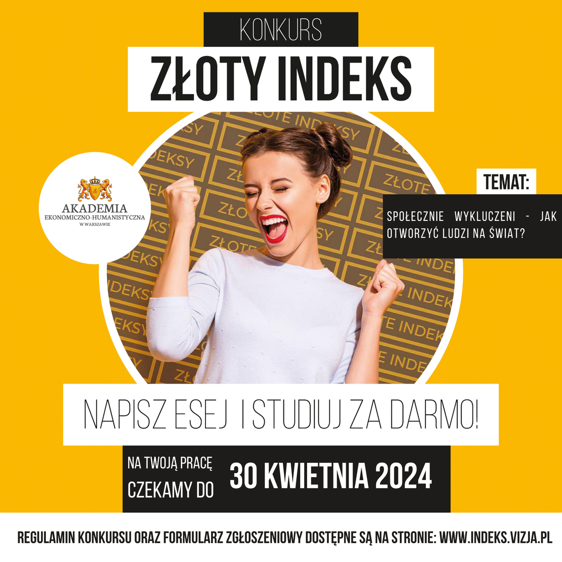 Maturzysto! Właśnie rusza IV edycja konkursu o Złoty Indeks AEH! ? Maturzysto! Właśnie rusza IV edycja konkursu o Złoty Indeks AEH! ?