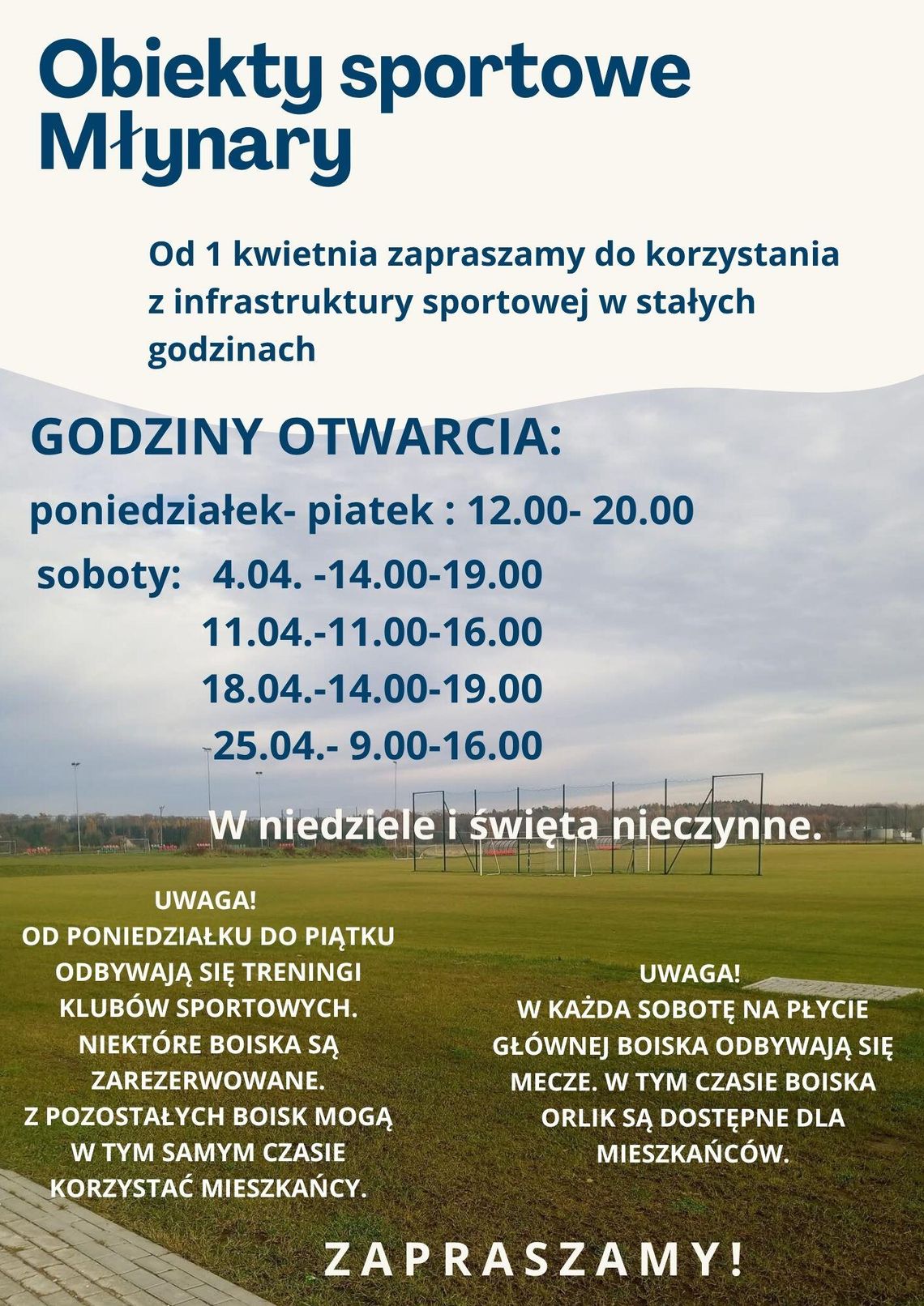OBIEKTY SPORTOWE- GODZINY OTWARCIA