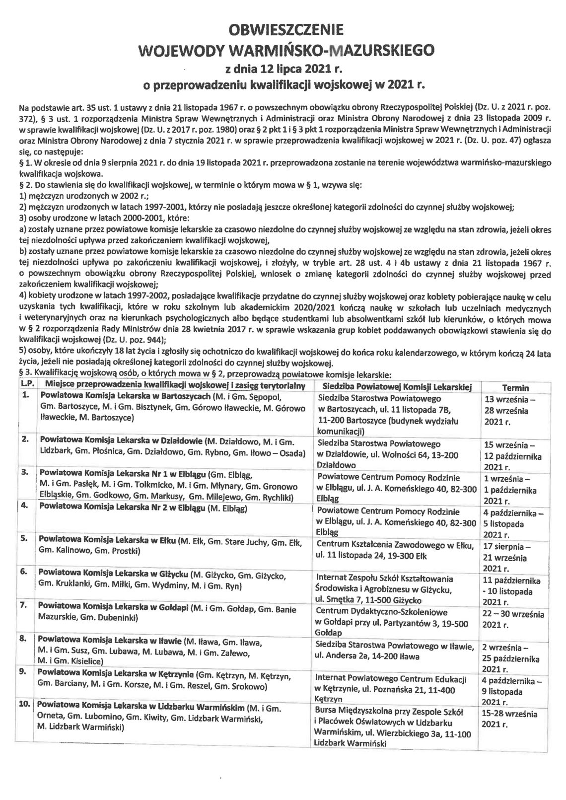 Obwieszczenie Obwieszczenie