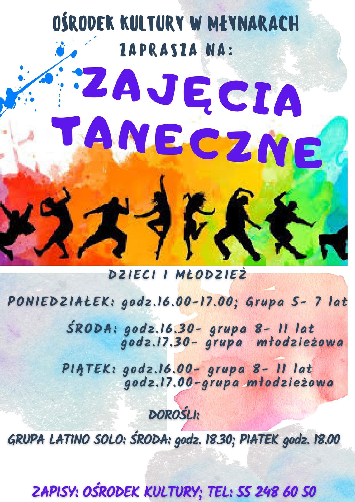 Ośrodek Kultury w Młynarach zaprasza na zajęcia taneczne Ośrodek Kultury w Młynarach zaprasza na zajęcia taneczne