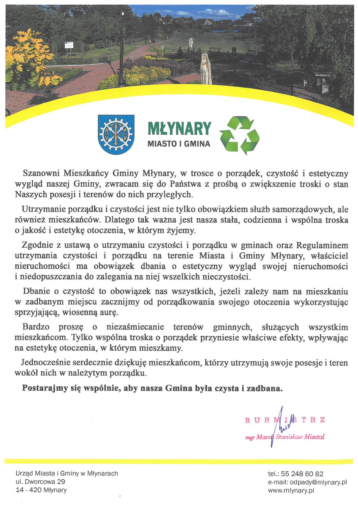 Postarajmy się wspólnie, aby nasza Gmina była czysta i zadbana!