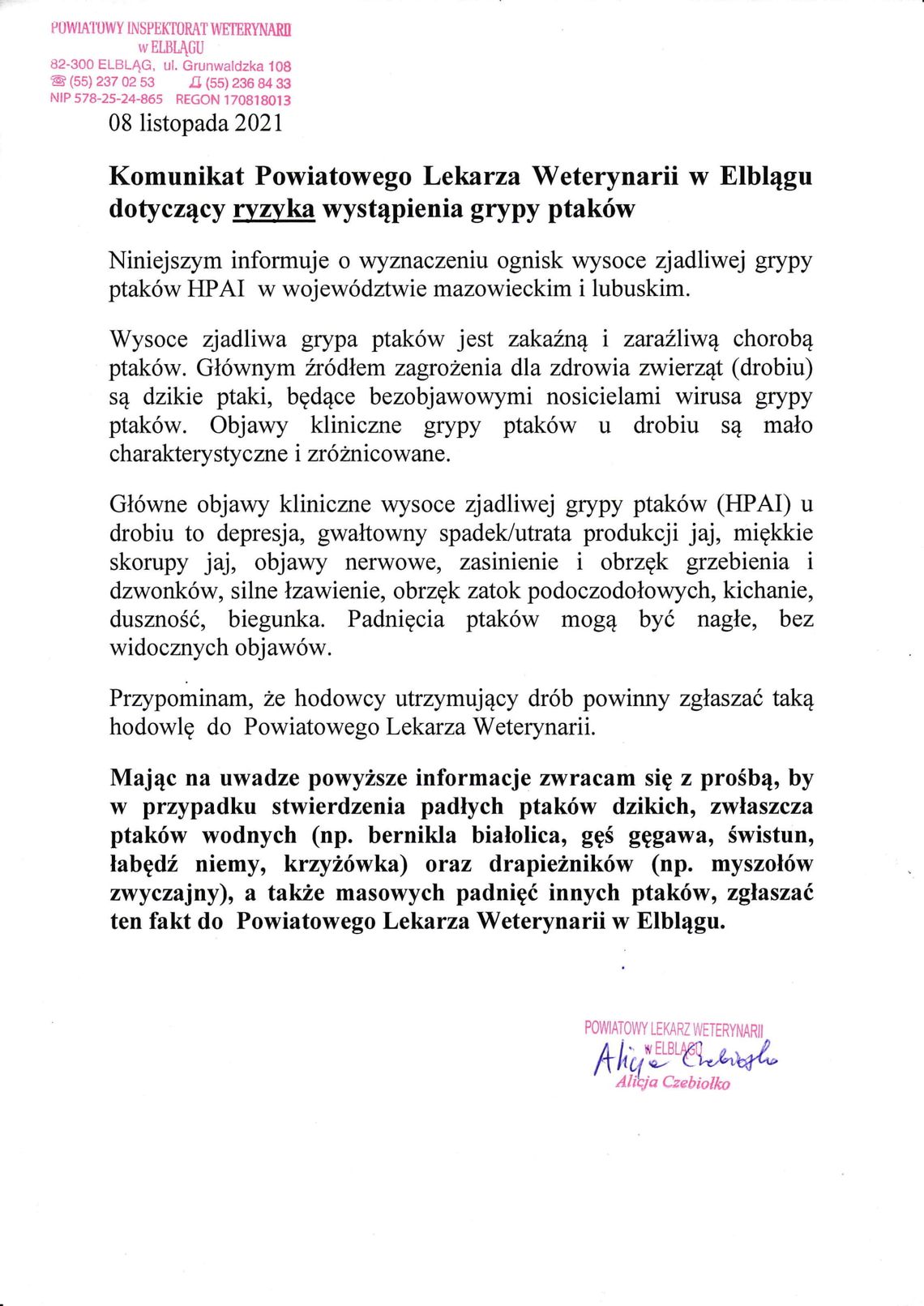 Ptasia grypa Ptasia grypa