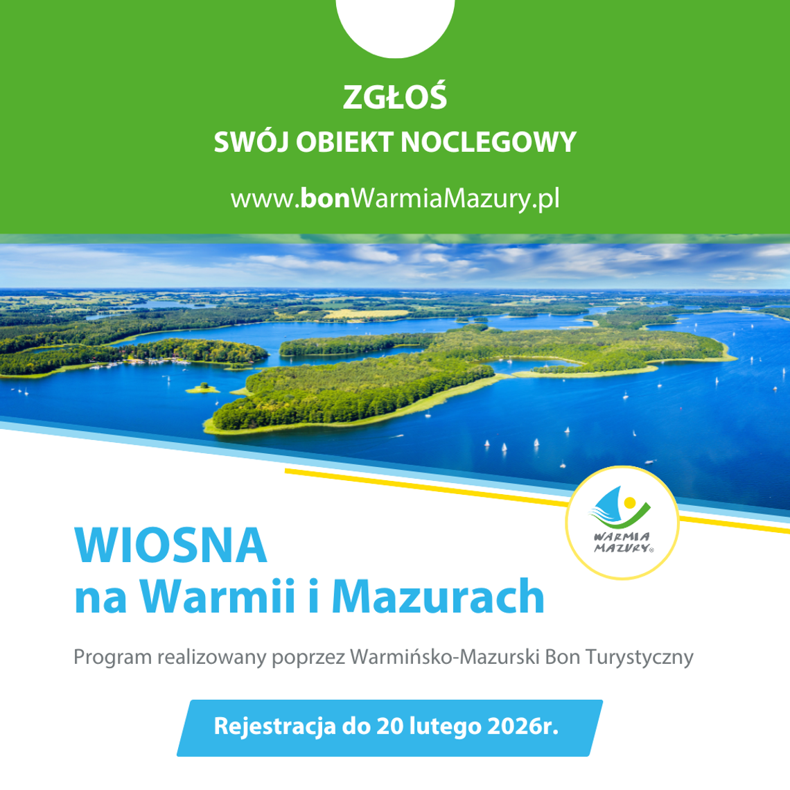 Wiosna na Warmii i Mazurach 2026 – zaproszenie dla obiektów noclegowych.