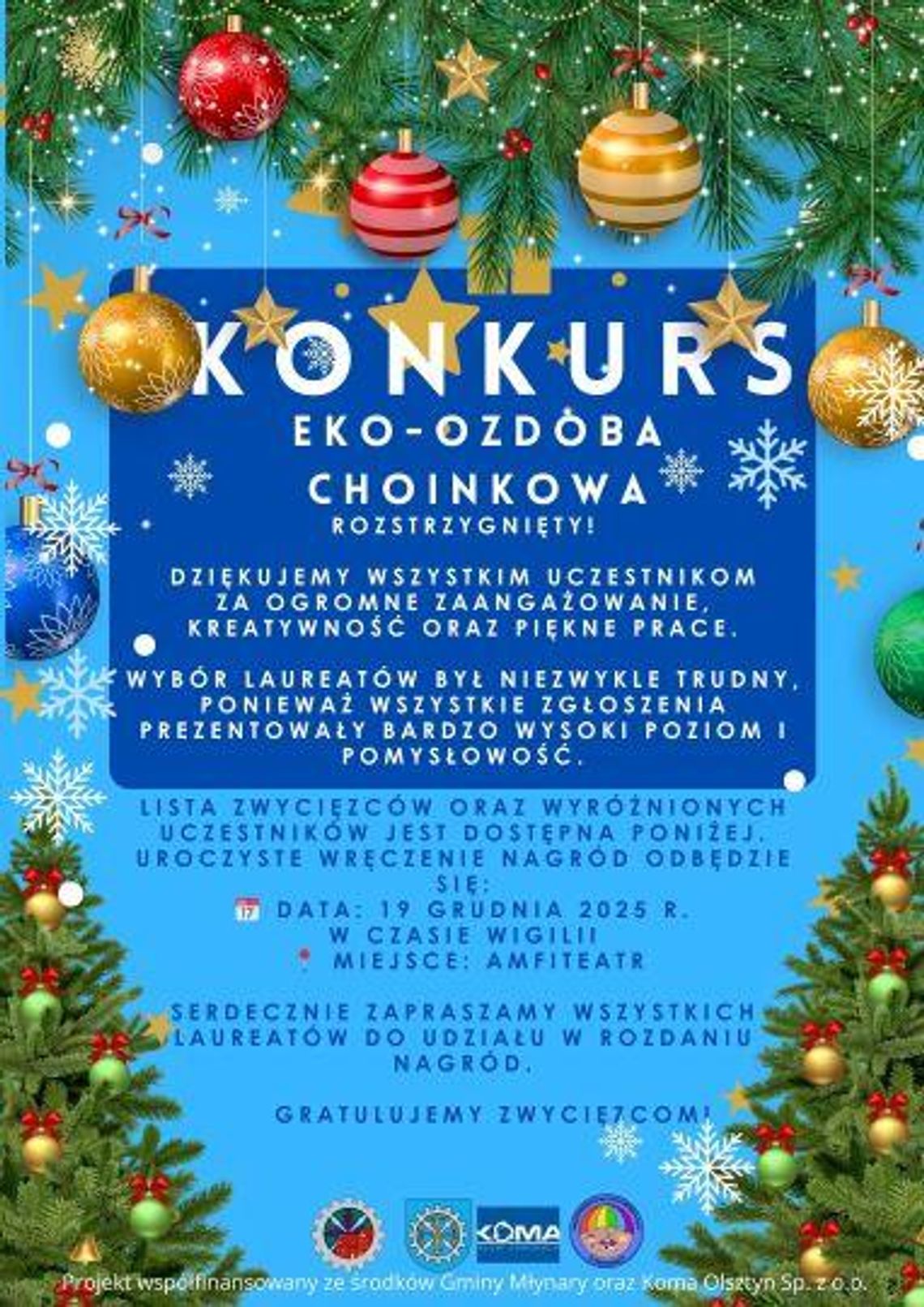 Wyniki konkursu EKO-OZDOBA CHOINKOWA.