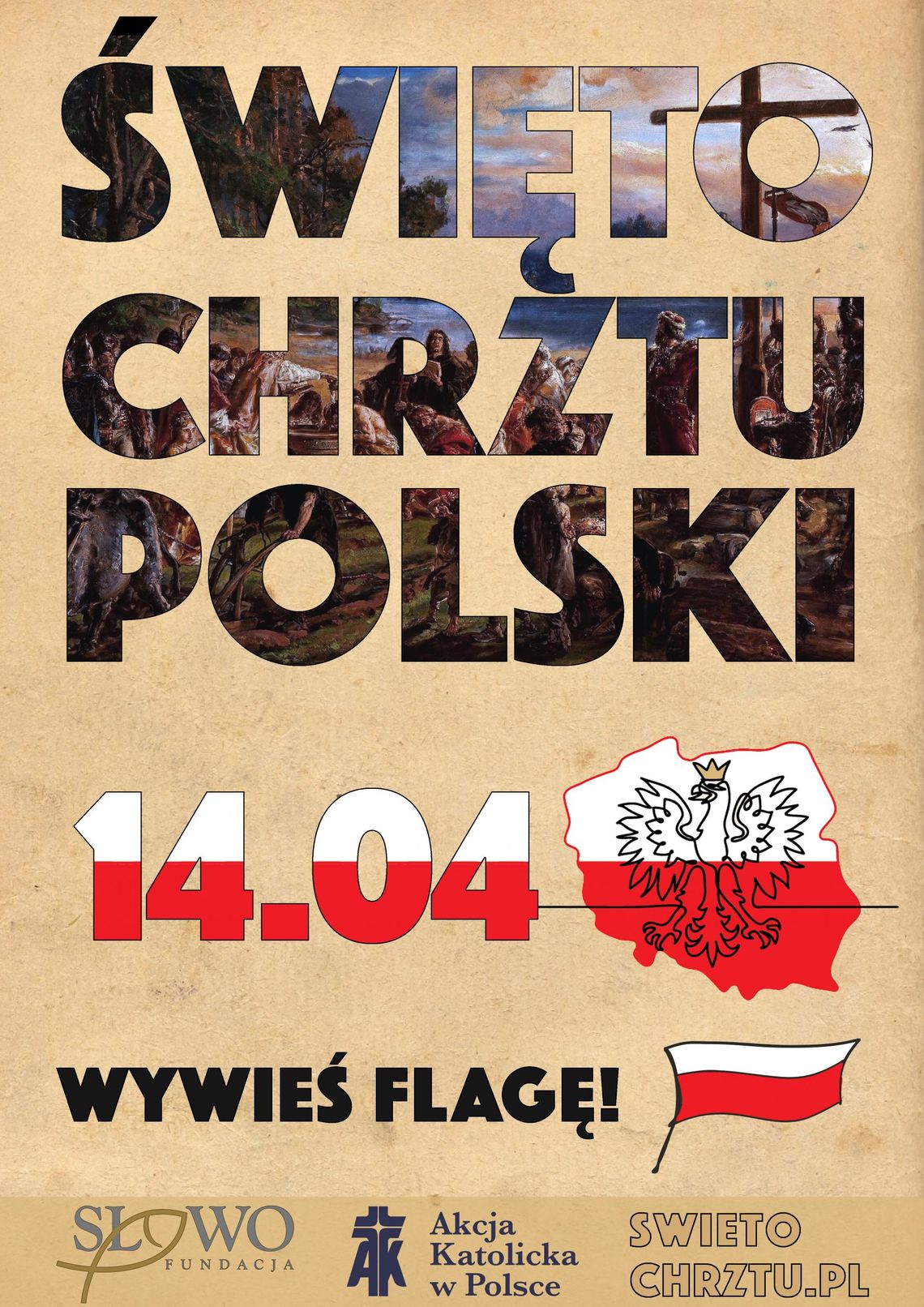 Zapraszamy do świętowania Chrztu Polski przez wywieszenie flagi.  Zapraszamy do świętowania Chrztu Polski przez wywieszenie flagi.