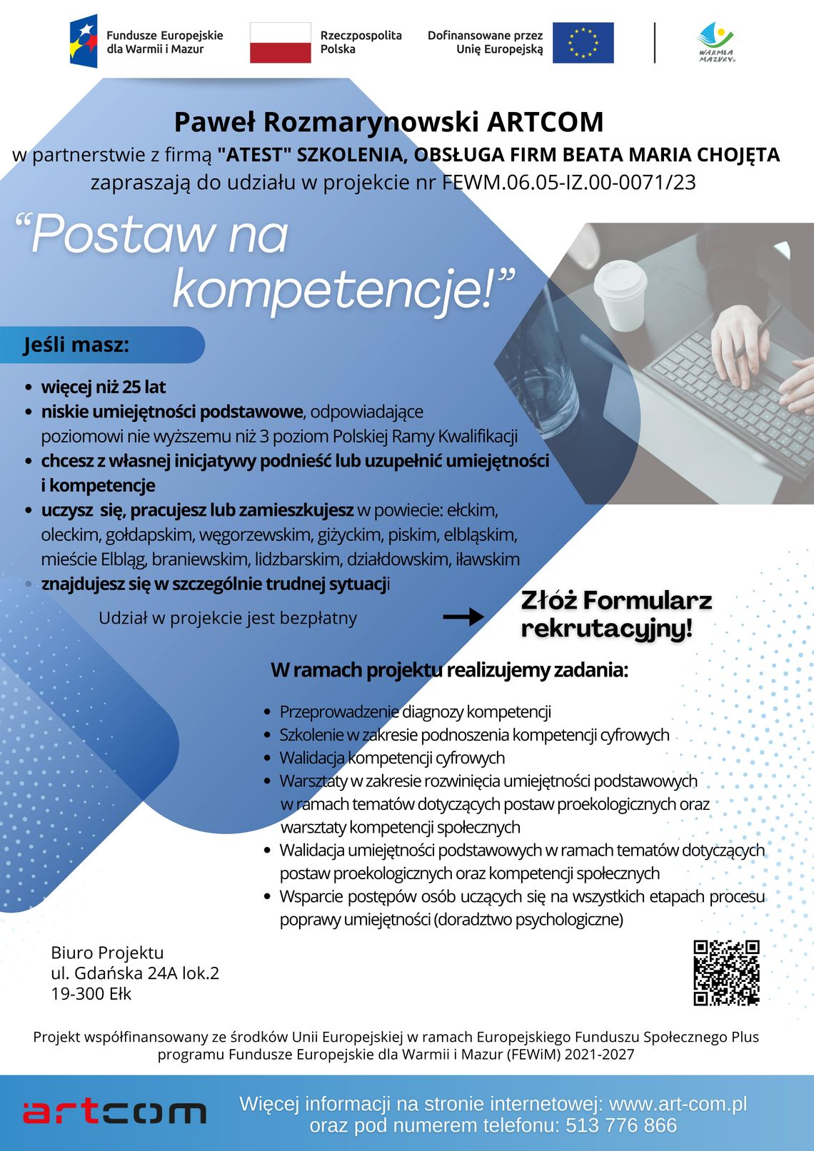 Zaproszenie do udziału w projekcie "Postaw na kompetencje".