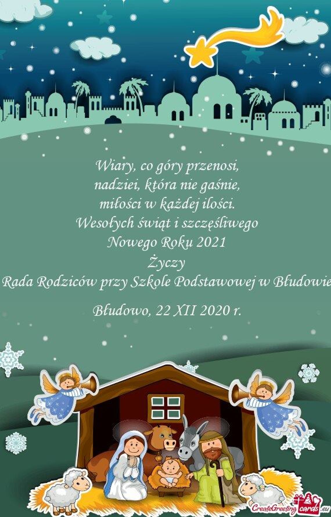 Życzenia Świąteczne od Rady Rodziców przy Szkole Podstawowej w Błudowie